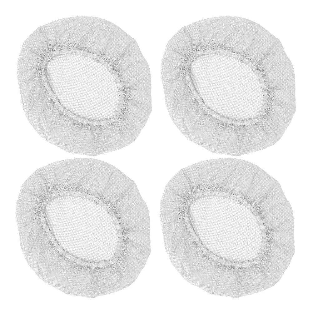 

4Pcs Elastic Cotton Mesh Hair Nets Breathable Chef Cap Reusable Kitchen Cooking Food Service Hair Covers White