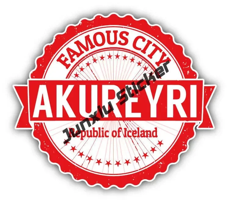 أيسلندا الشارات أيسلندا معطف الأسلحة ملصق ملصق حائط من الفينيل Akureyri Akranes مدينة أيسلندا الجرونج السفر ختم ملصق لمصد السيارة