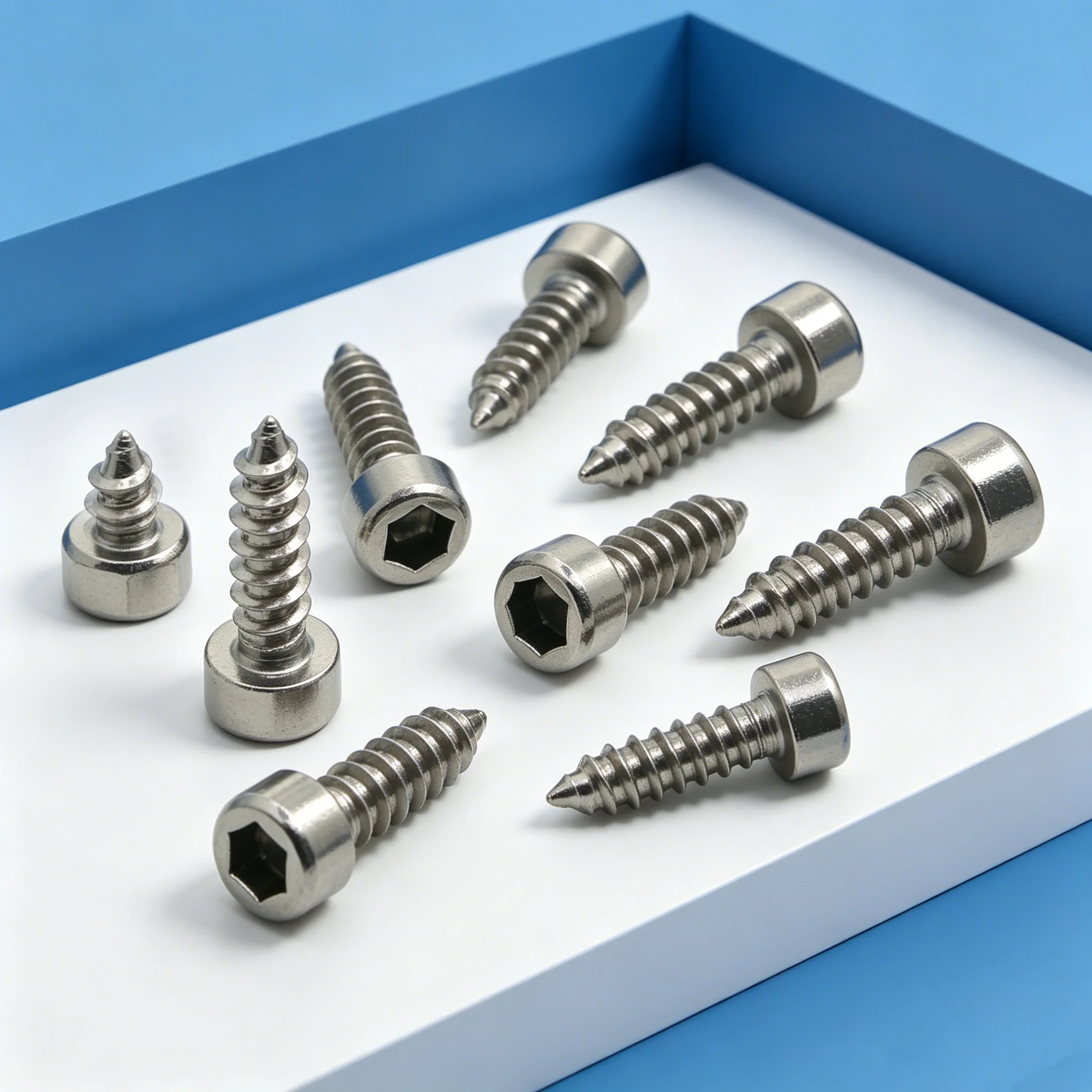 Robuste Sechskantschrauben aus 304er Stahl, selbstschneidend, für Reparaturen im Heimwerkerbereich, M1,7-M5, mit scharfer Spitze und Innensechskopf, 10–50 Stück. – Detail 4