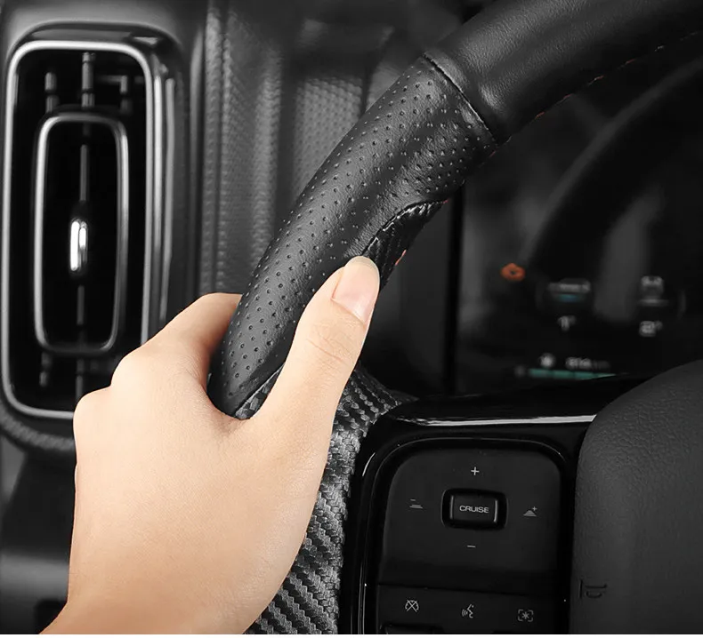 DIY Hand-Stitched Leather Steering Wheel Cover for Haval Menglong / Xiaolong MAX / H5 / Dawg 2 | Custom Fit & Premium Feel