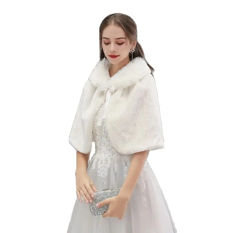 Faux Fur Bolero nupcial para As Mulheres, Capa Do Casamento, Casaco, Jaqueta, Festa Fur Wrap, Bride Cloaks, Real Pictures, Em Estoque, Inverno