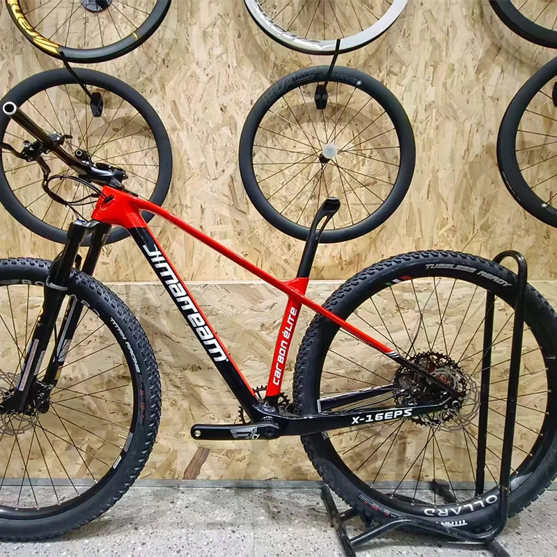 

JIMAITEAM, рама T800 из цельноуглеродного волокна, рама для горного велосипеда 148, ось ковша BOOST MTB, велосипед 29ER, твердый каркас, черный и красный