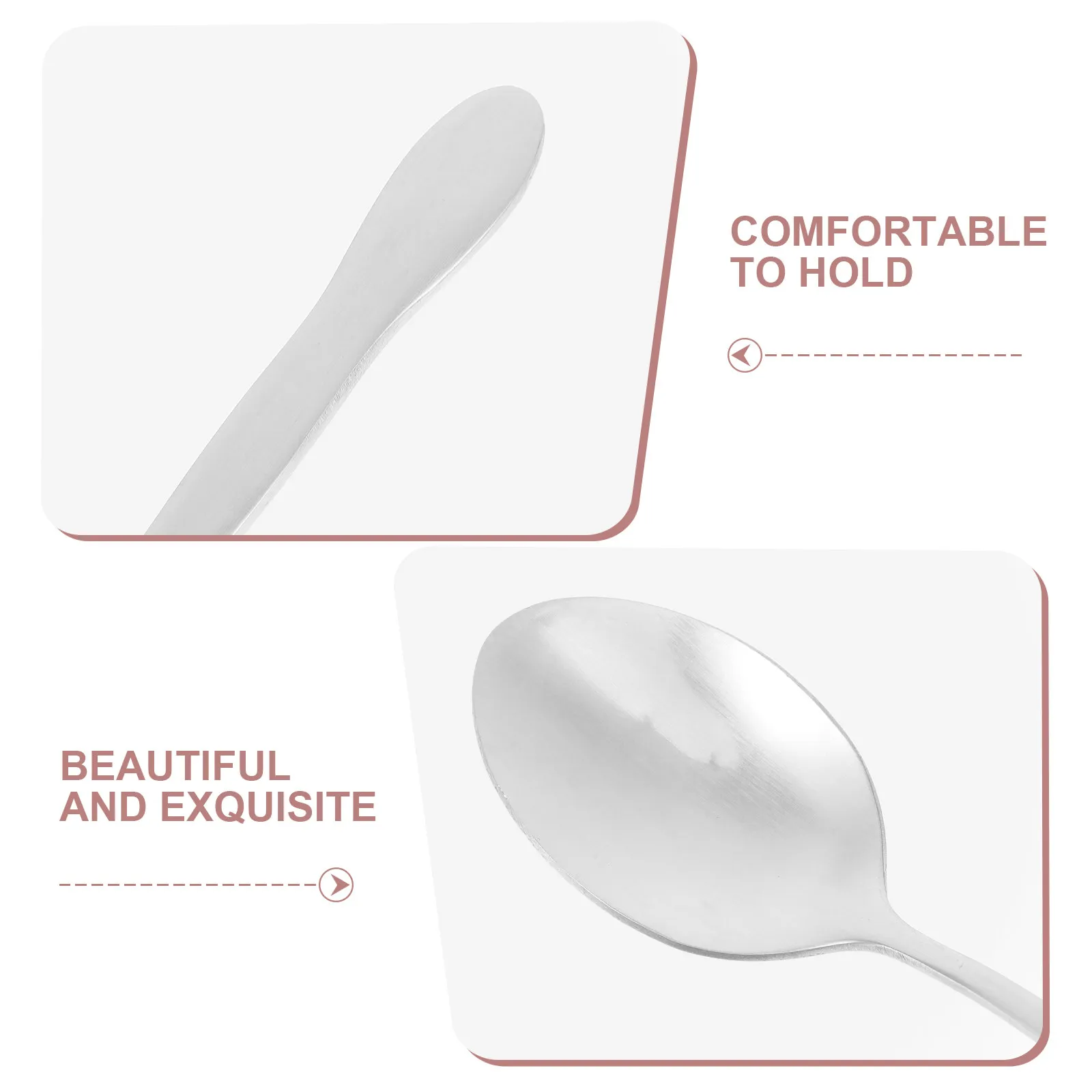 Ergonomic Long Handle Stainless Steel Spoon for Ice Cream Scoops Coffee Stirring Soup Mixing Tea Tasting Porridge Serving