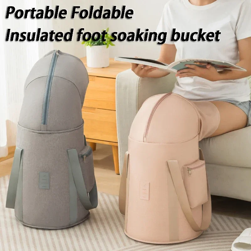 Folding Insulation Foot Soaking Bucket Portable Household Foot Wash Knee Pad Foots Soak Bag Thickened Elevated Deep Buckets