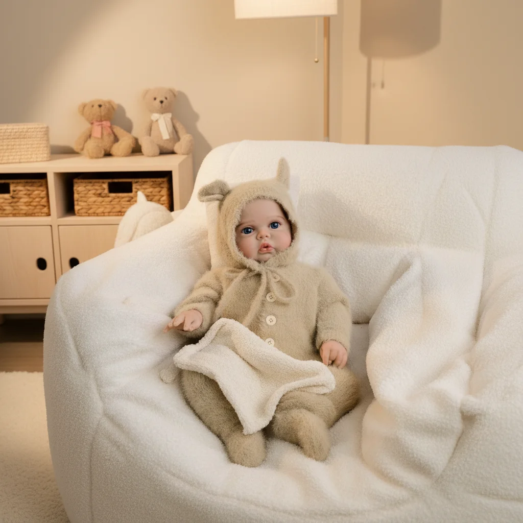 1PC 19inch Reborn Babypop Kleine Augurk Zachte Doek Lichaam Levensechte Pasgeboren Babypop met 3D Huid Meerdere Lagen Schilderen