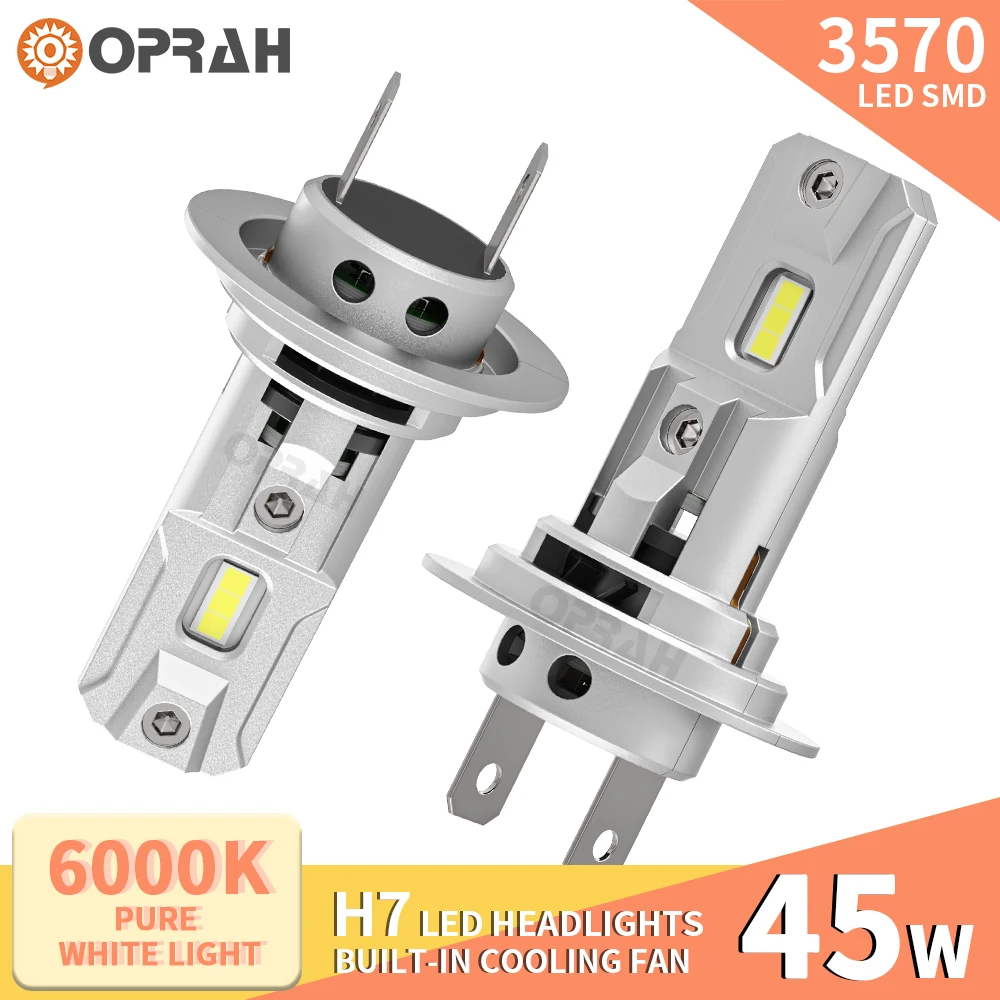 Oprah 2PCS H7 LED Fog Bulbs High Power Canbus No Error 3570SMD Hi/Lo Beam Bulbs Front Headlight Lighting 6000K Kit DRL 12V White