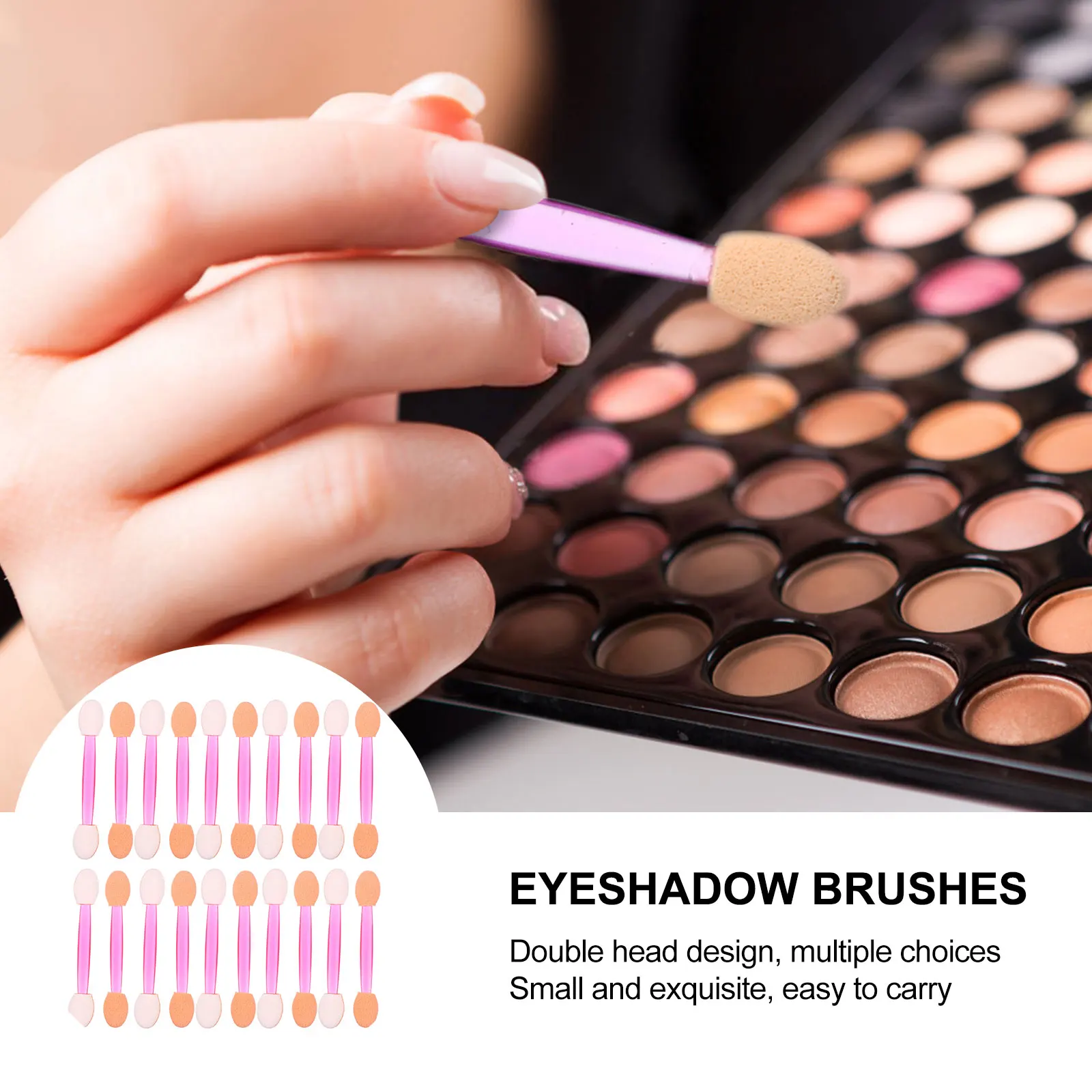 80 szt. Sztyftów do Cieni do Powiek, Gąbki, Pędzelki Aplikatory, Bez Lateksu, Jednorazowe, Lekkie Narzędzia do Makijażu na Podróże, Imprezy, Wesela, Bale, Codziennie