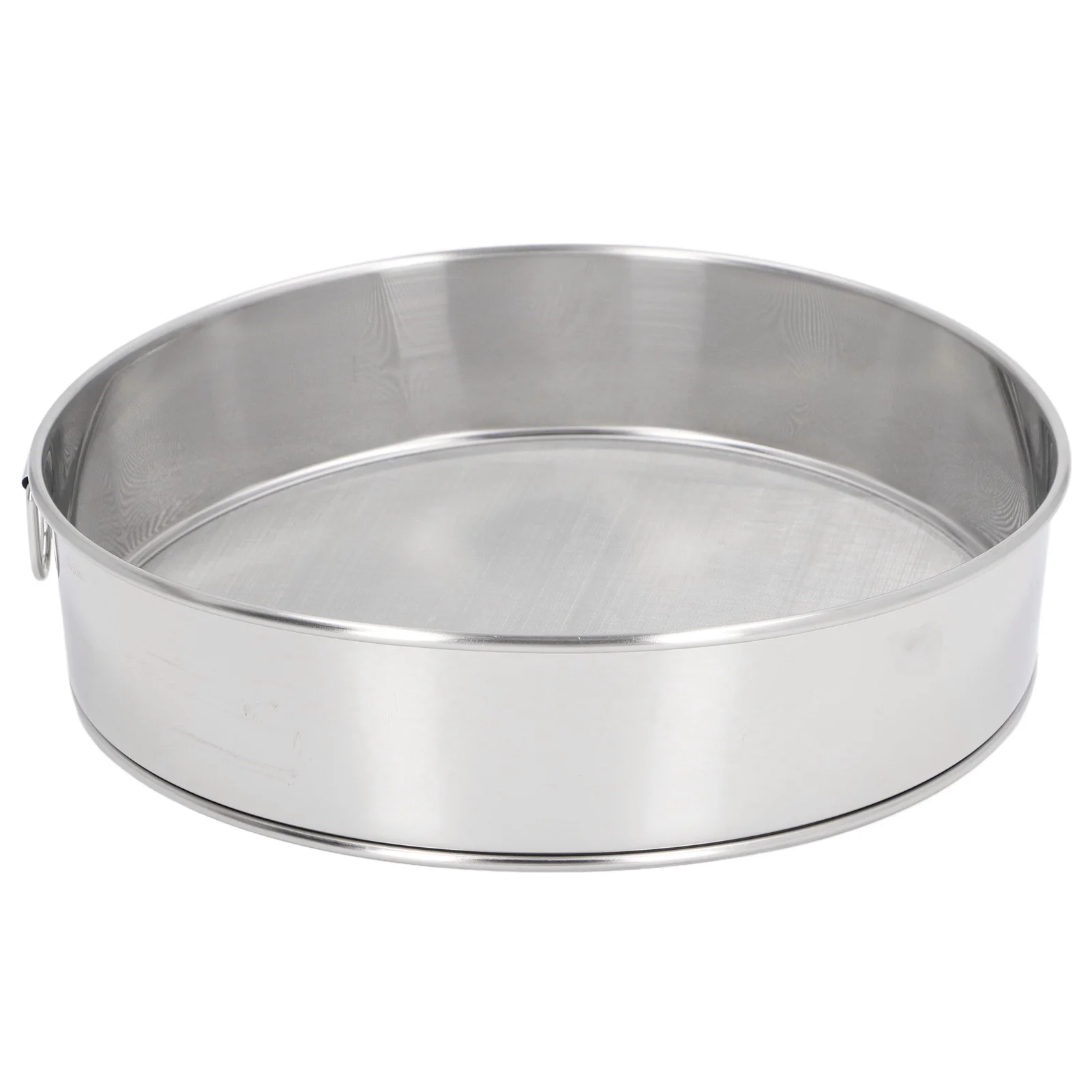 Round Sifter 80 Mesh Large Size Silver  Plated Filter Anti Stick Coated Stainless Steel Flour Sieve for Powdered Sugar