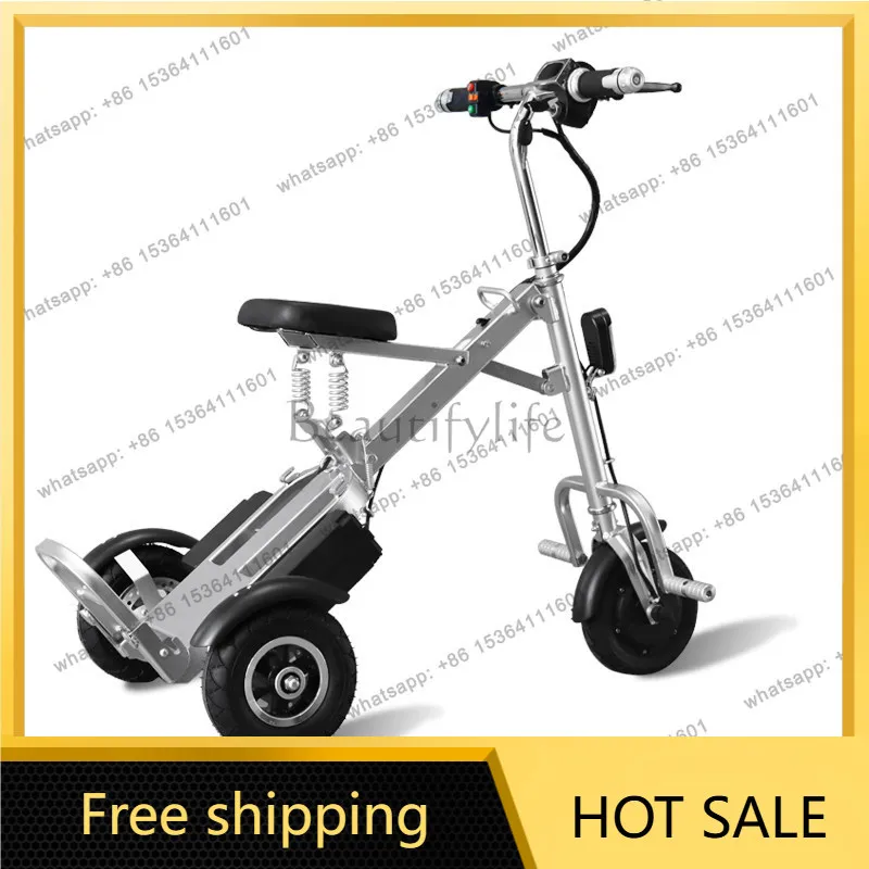 LS folding electric bicycle light portable small for the elderly three-wheeled travel safety shopping cart