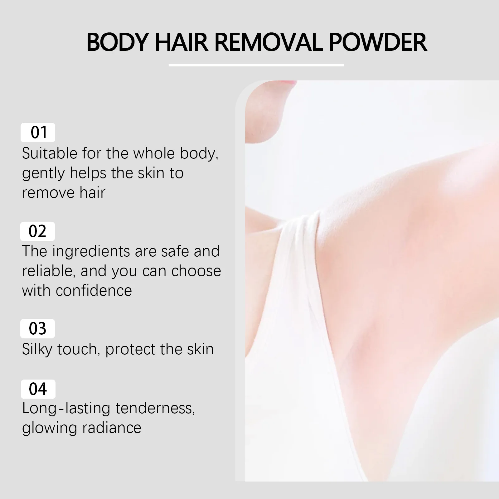 مسحوق إزالة شعر الجسم قوي الإبط الساقين الأسلحة لنزع الشعر غير مؤلم مزيل الشعر النظيف مثبط نمو الشعر امرأة الرجال العناية بالجسم #2