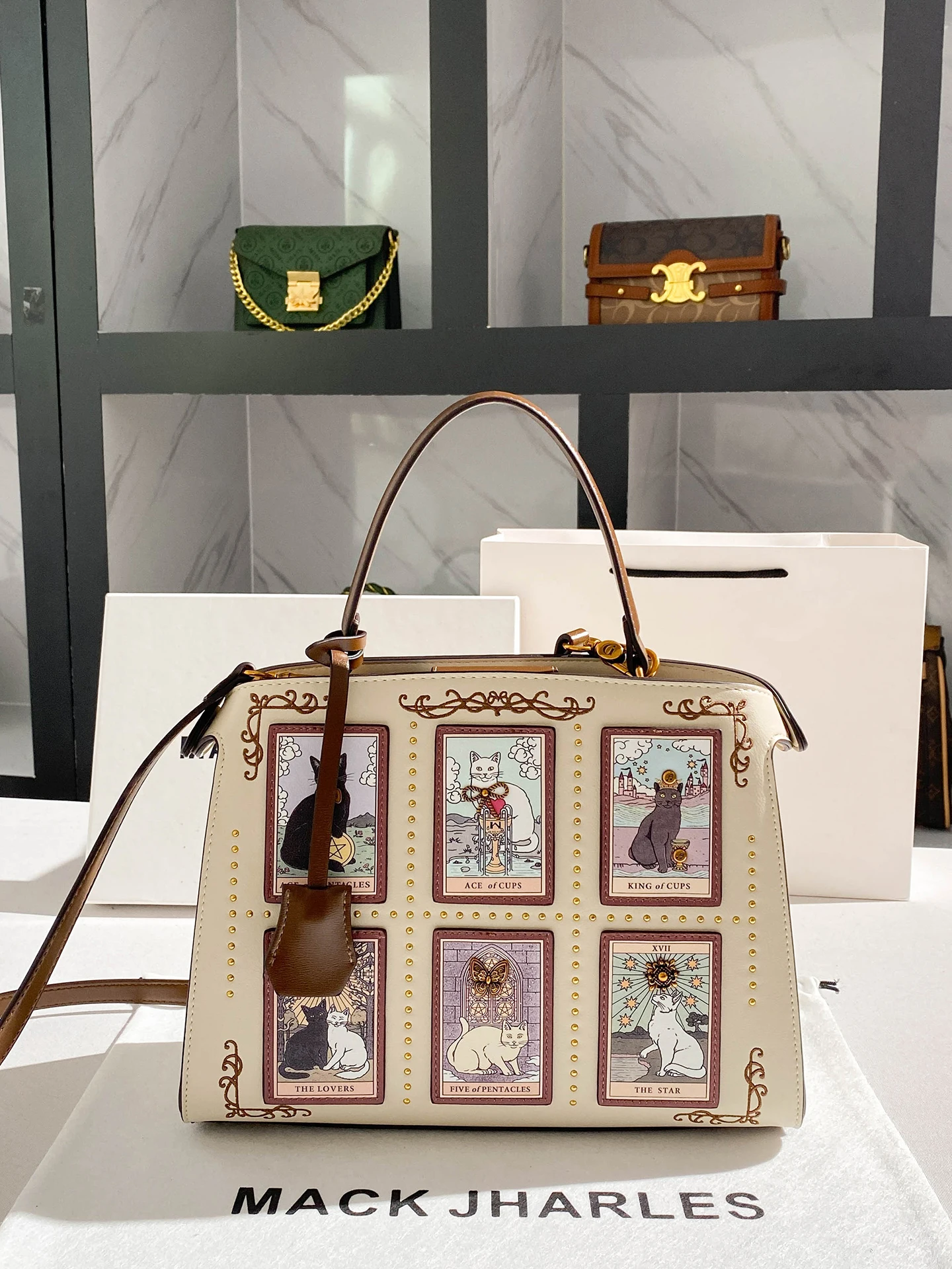 

Роскошная и винтажная ручная сумка-тоут с изысканным мультяшным котом и вышивкой, женская сумка большой вместимости для путешествий