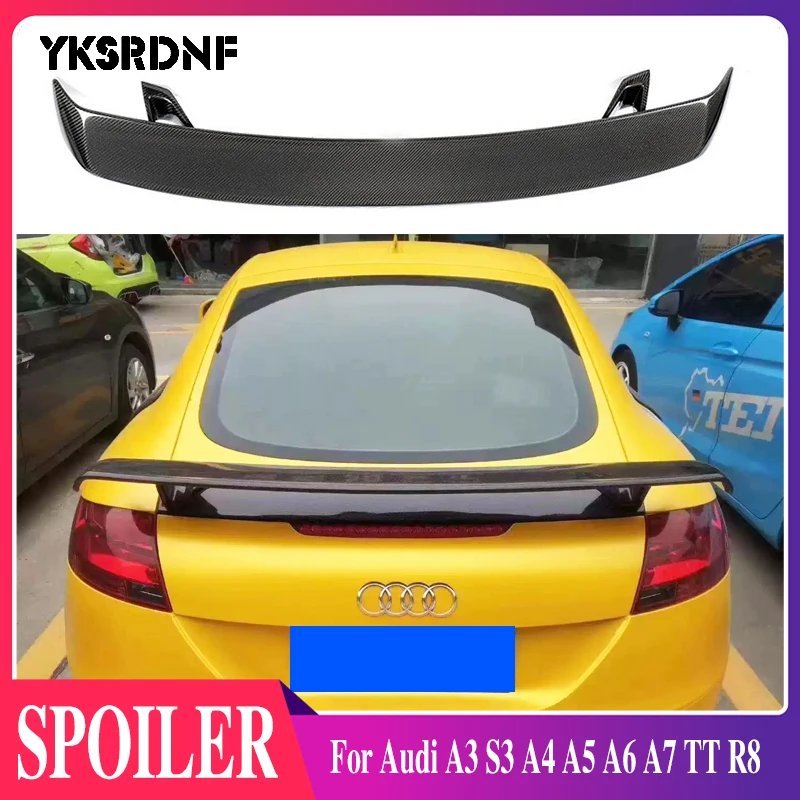 

For Audi A3 S3 A4 A5 A6 A7 TT R8 Car Spoiler Carbon Fiber Rear Spoiler Trunk Wing 2014-2020