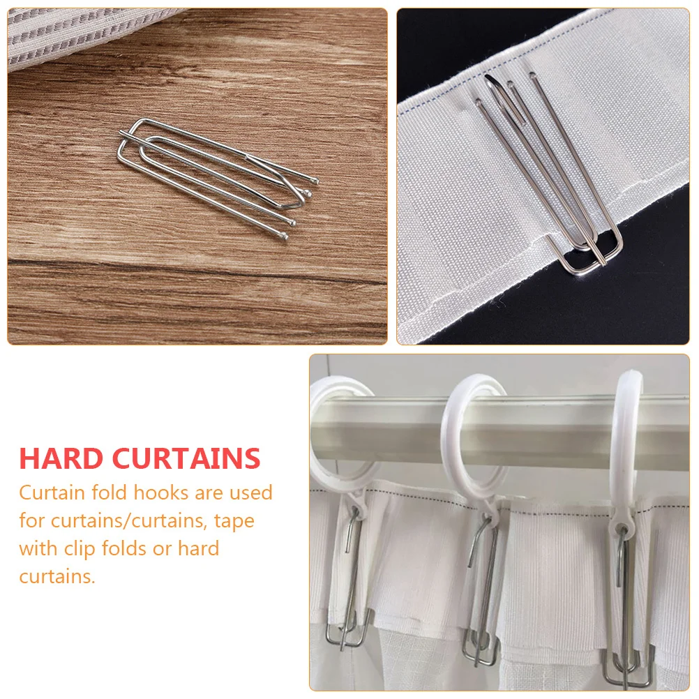 

1Set Shower Curtain Hooks Stainless Steel Four Claw Claw Hooks Smooth Sliding Heavy Load Bath Curtain Hook