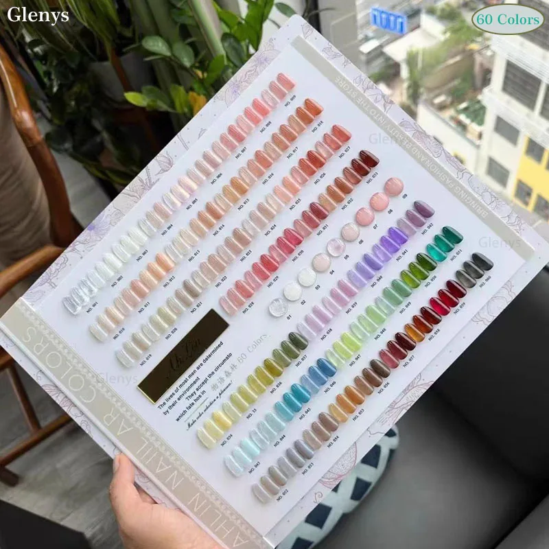 Glenys 60 Stück * 15 ml wasserbefeuchteter, eisdurchlässiger Nagellack, Gel-Netz, rot, beliebte Farbkarte, einweichendes Gel-Nagellack-Set
