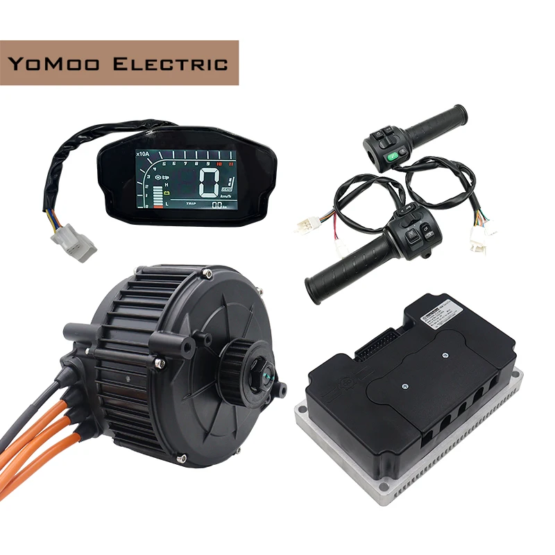 

5KW Peak 10KW QS165 V2 35H 60V PMSM Mid Drive Motor With FarDriver ND72680 Controller DKD Display And T08 Throttle Motorcycles