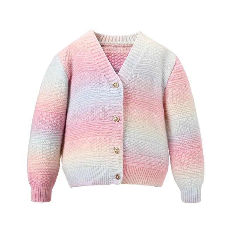 

ICJAEHAO 2024 New Style Girl's Sweater Clothes Children's All-Match Top kids Autumn Knitwear Cardigan Spring Autumn Baby Coat