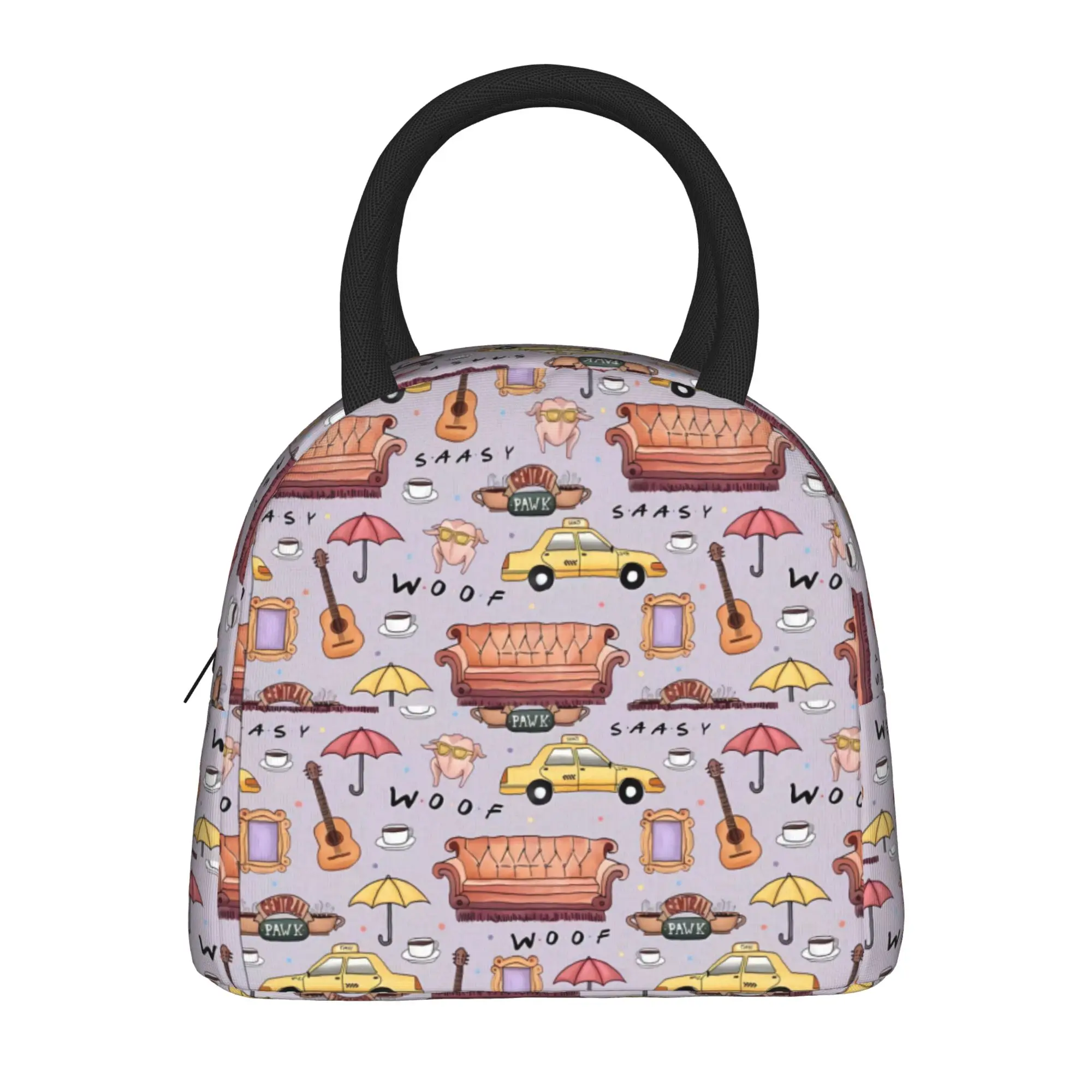 Friends Tv show Print Lunch Bag  Casual Lunch Box For Unisex School Convenient Cooler Bag Oxford Print Thermal Lunch Bags