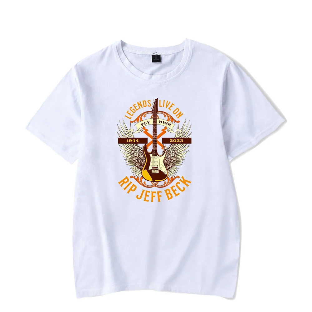 Jeff Beck T-shirt Vintage Guitarist Legends Live On Crewneck Short Sleeve Women Men's Tshirt Rest in Peace Clothes