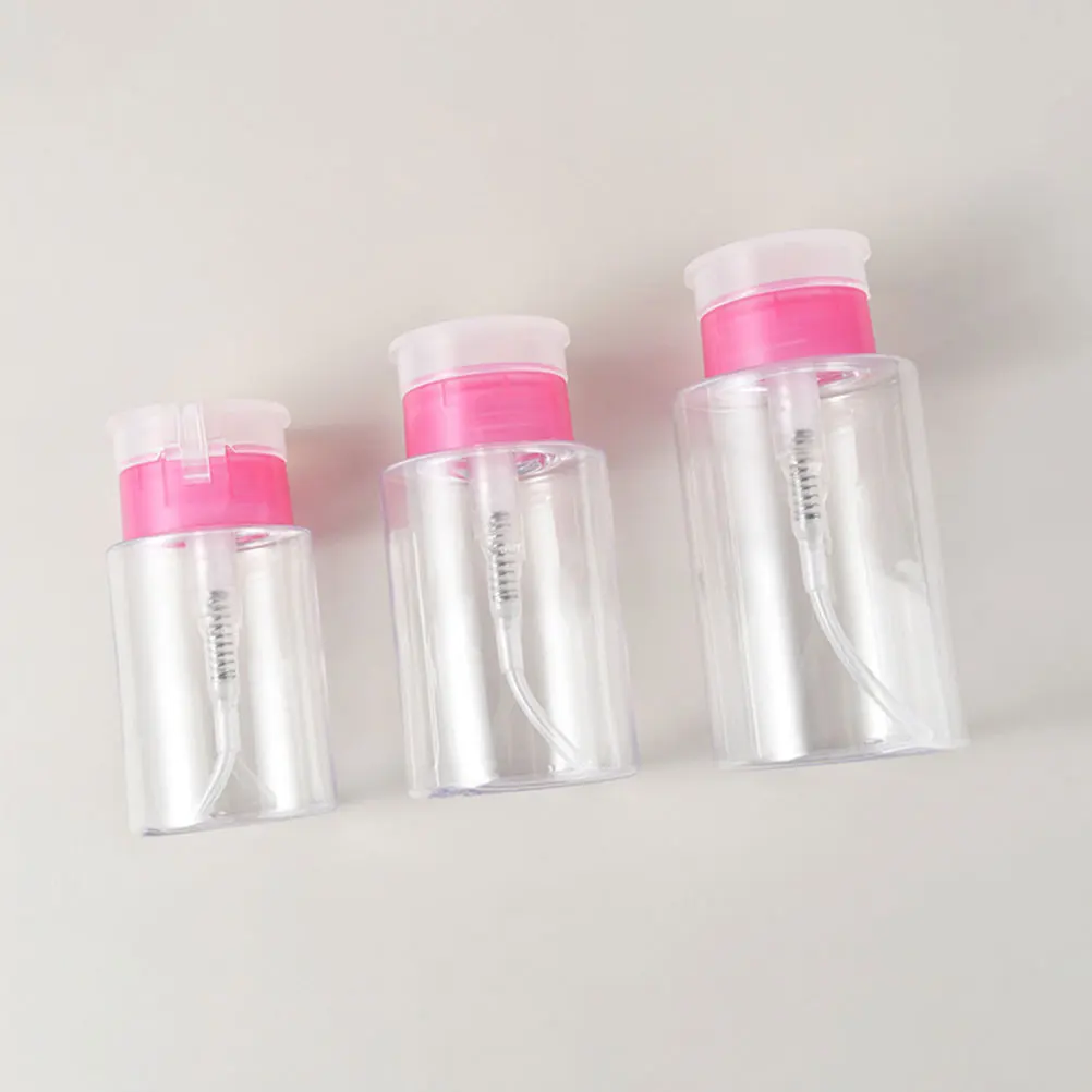 

Plastic Pump Bottle for Nail Remover Cleaner H washing Liquid Refillable Dispenser Empty Containers Portable Storage