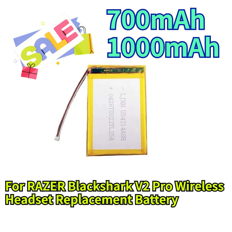 

700mAh-1000mAh For RAZER Blackshark V2 Pro Wireless Headset Replacement Battery
