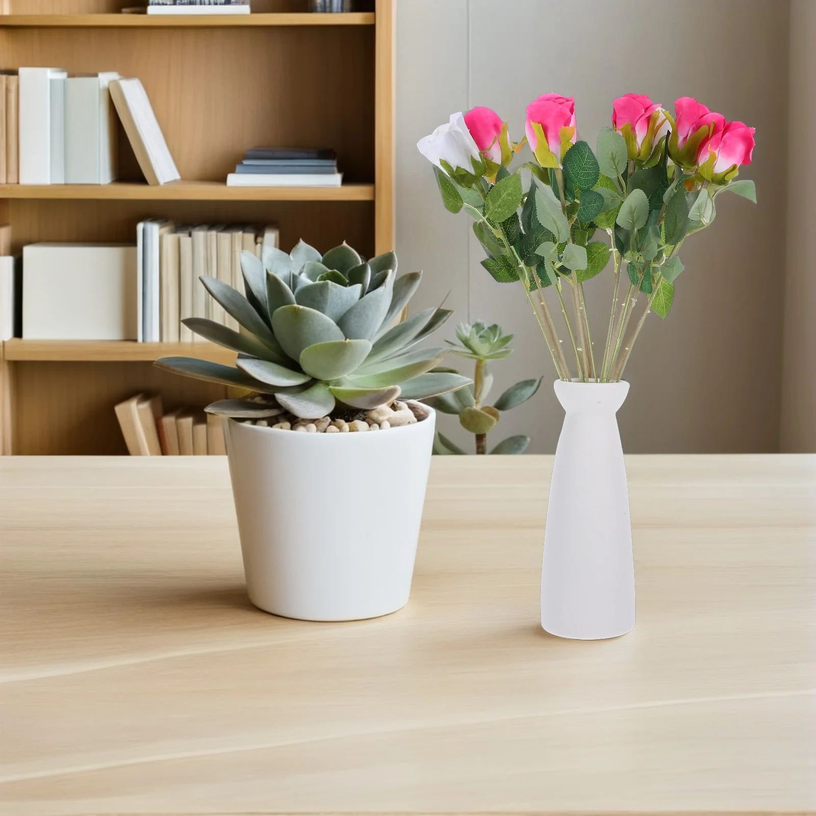 

10Pcs Simulated Rose Flowers High-End Faux Blooms for Bridal Bouquet Baby Shower Wreaths Table Centerpieces Residential Decor