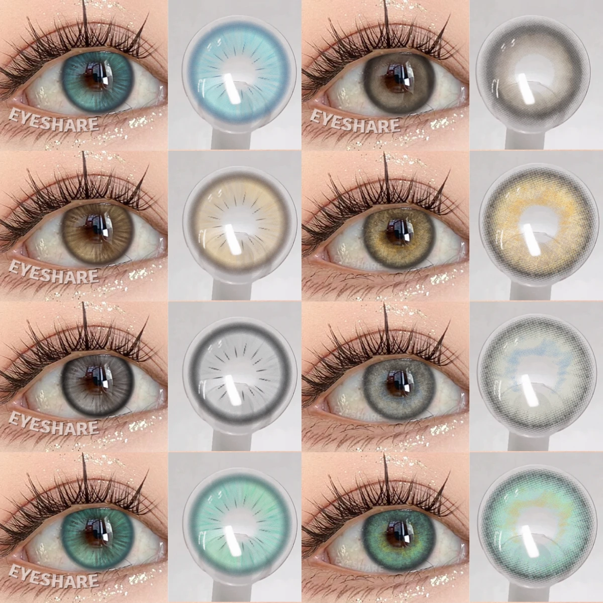 EYESHARE 1 Paar Farbige Kontaktlinsen Make-up Natürliche Braune Linsen Kosmetik Graue Augenlinsen Damen Make-up Blaue Schönheitslinsen