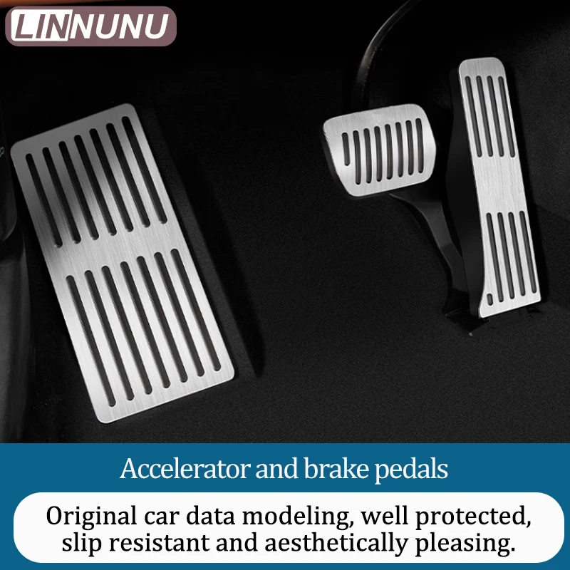 Linnunu Fit for Lixiang L6 L7 L8 L9 Car Decoration Supplies Throttle Brake Pedal Metal Anti-Slip Pedal Anti-Slip Wear-Resistant Pedal Car Accelerator Brake Pedal Cover Car Interior Accessories