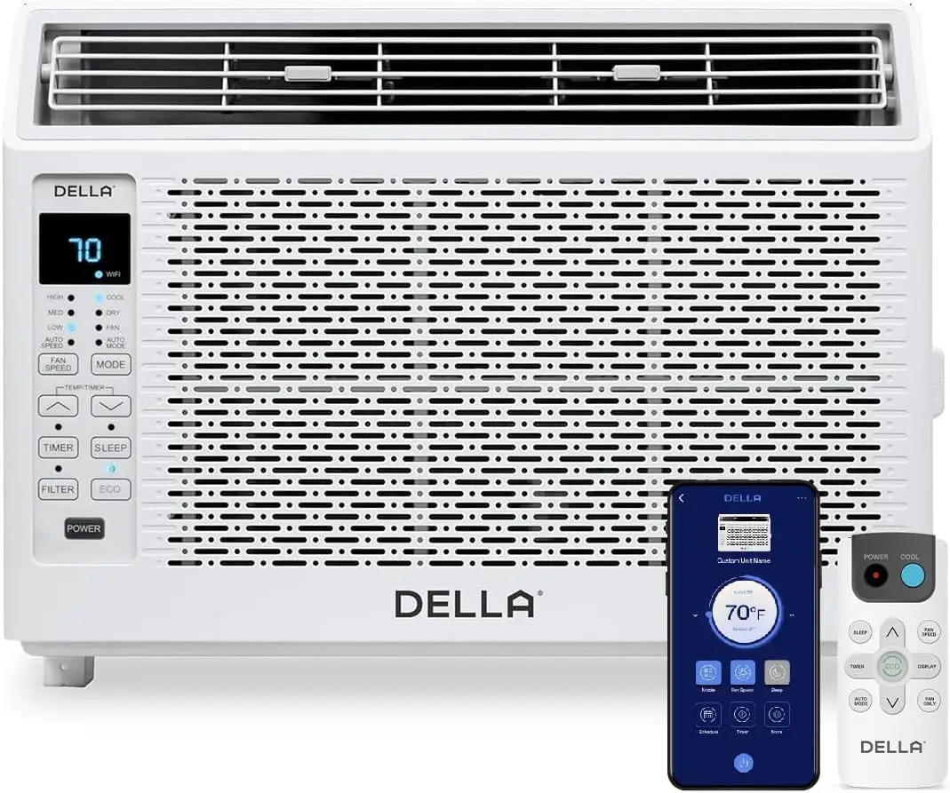 6000 BTU Energy Saving Window Air Conditioner, Work with Alexa, Cools Up to 250 Sq. Ft, GEO Location, AC Unit with WIFI