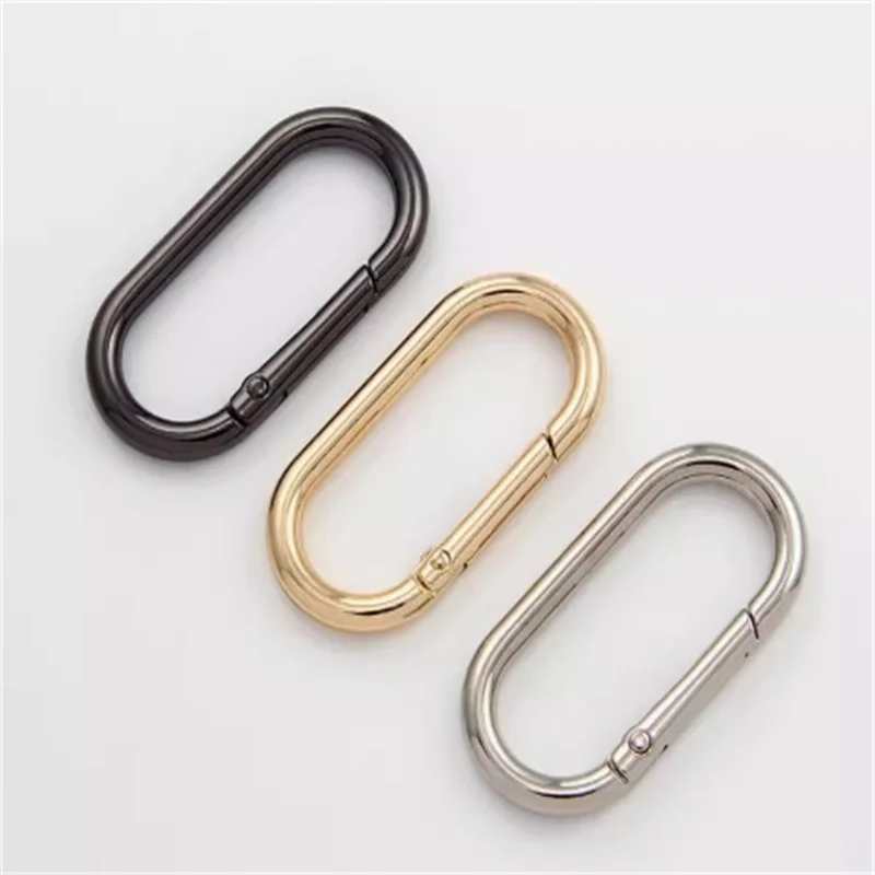 2 pezzi O Ring moschettone clip 13-25mm molla ovale apribile fibbia in metallo borsa cinghia anelli a scatto gancio collegare portachiavi pendente clip