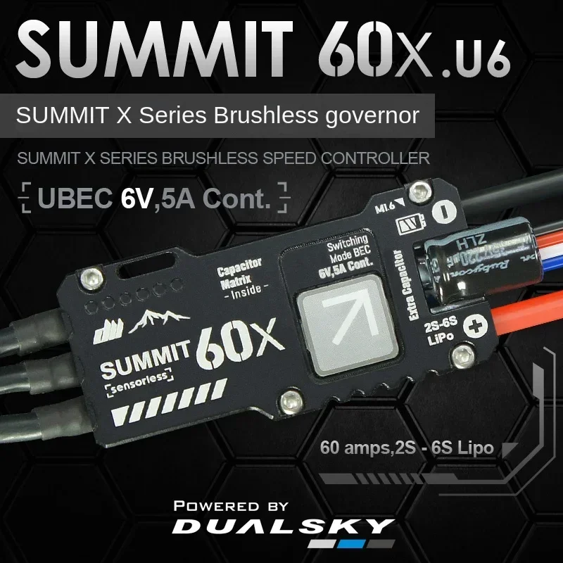Dualsky SUMMIT Electric Control WITH UBEC 6V/8V Fixed Wing Multi rotor ESC 60X.U8 2S-6S