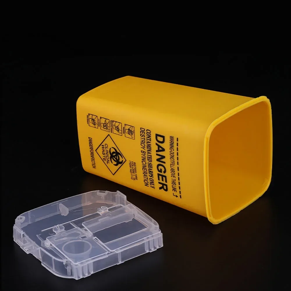 Tattoo Waste Box 1L for Disposable Sharps Medical Needle Tips Collections Barrels Tattoo Supplies Container Tattoo Accessories