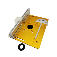 A Set Router Table Insert Plate Aluminum Alloy Wood Milling Flip Board Trimming Machine Engraving Auxiliary Tool with Miter Gaug