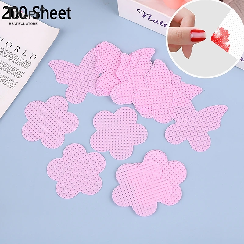 200PCS Lint-Free Nail Polish Remover Cotton Wipes UV Gel Tips Remover Cleaner Paper Pad Nails Polish Art Cleaning Manicure Tools