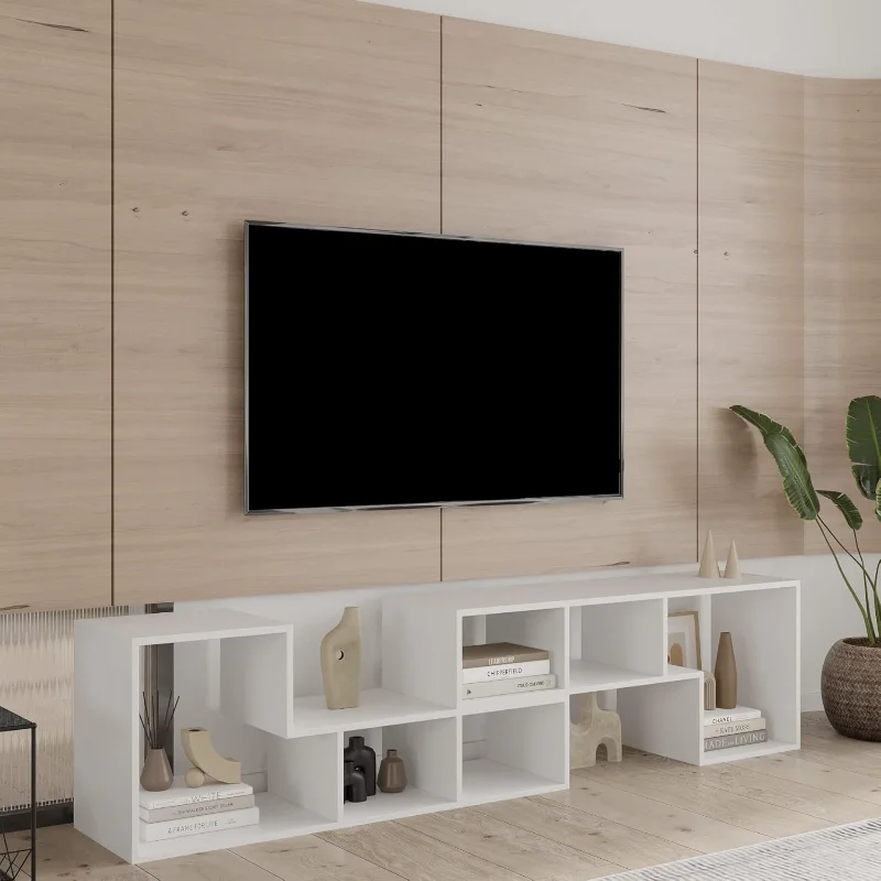 

Recaceik Cube Bookshelf 2 Shelf Bookcase L-Shaped TV Console Stand Modern Entertainment Center with Open Storage Shelves