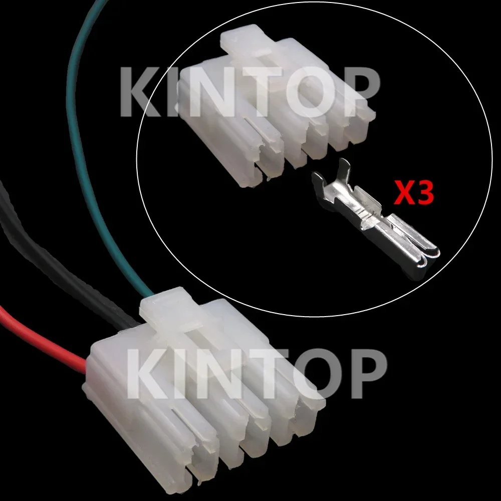 1 Set 3 Pins AC Assembly Auto Plastic Housing Connector with Wires Auto Wire Cable Sockets