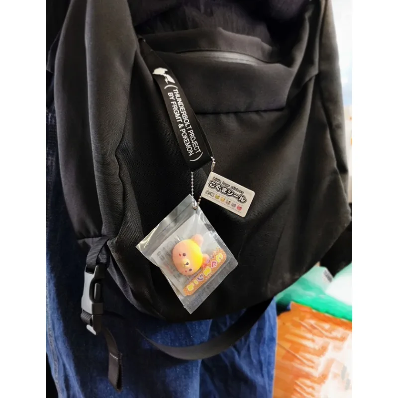 오리지널 애니메이션 피규어 푸드 베어 귀여운 카와이 스퀴즈 장난감 소프트 스트레스 릴리프 빵 스티커 키체인 펜던트