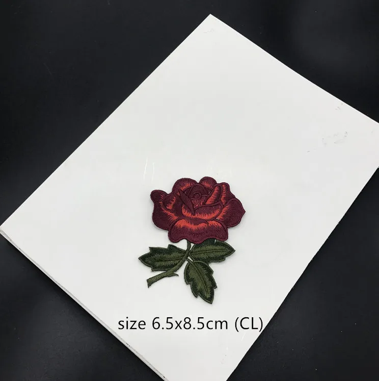 New Arrival 20 Pcs Rose Flowers Embroidered Patch Iron On Jeans Coat Tshirt Bag Dress Decor Repair Motif Accessory DIY