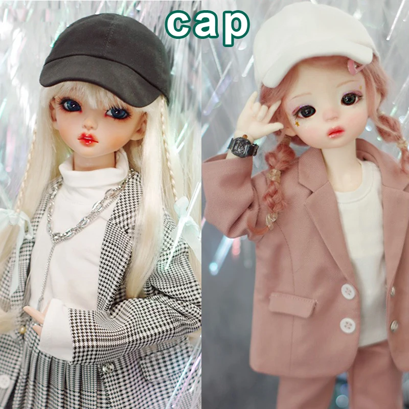 

D03-P700 children toy BJD DD SD MSD 1/6 1/4 1/3 uncle accessories black white simple Baseball cap 1pcs