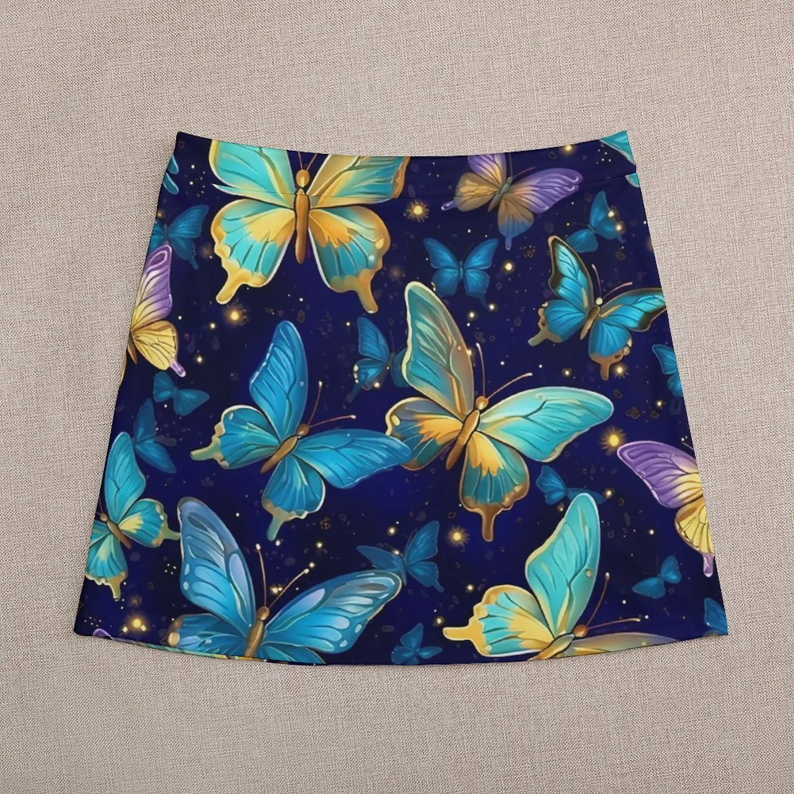 Pastel Butterflies Skirt Colorful Animal Retro Mini Skirts Spring High-waisted Custom Street Fashion Casual Skirt Big Size 4XL