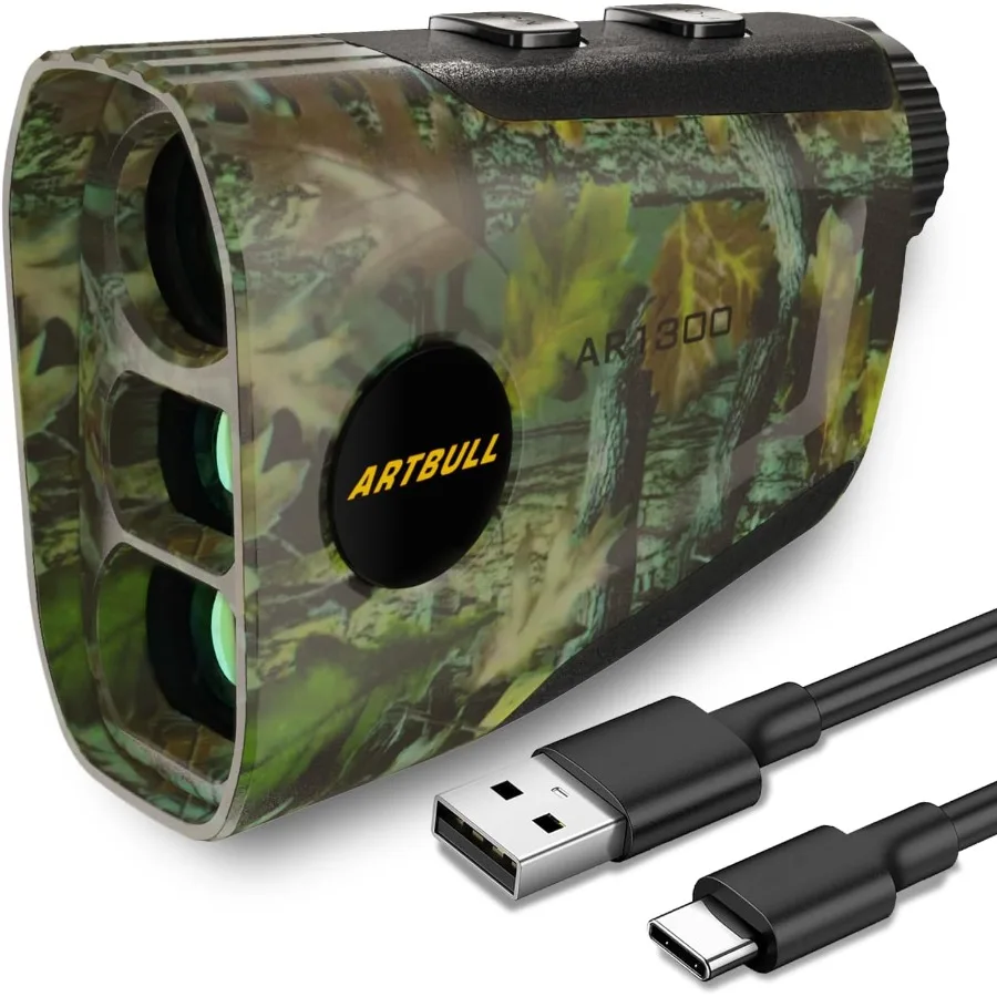 

Hunting Laser Rangefinder Camou 6X Range Finder with Slope Scan Mode Flag Pole Locking for Bow Rifle Hunting and Golfing Applic