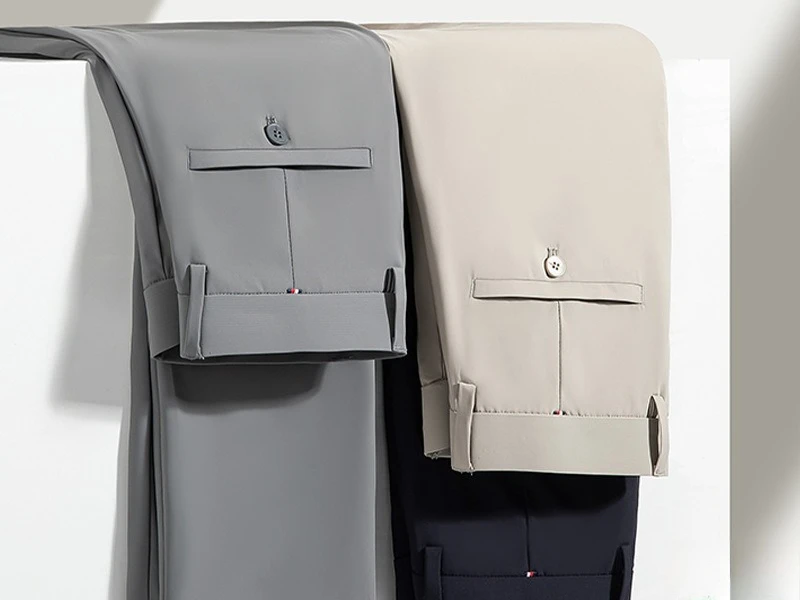 

2025 Spring and Summer Three-proof High-elastic Men's Pants Casual Pants Cold Silk Cool Thin Business Easy-to-take-care Pants