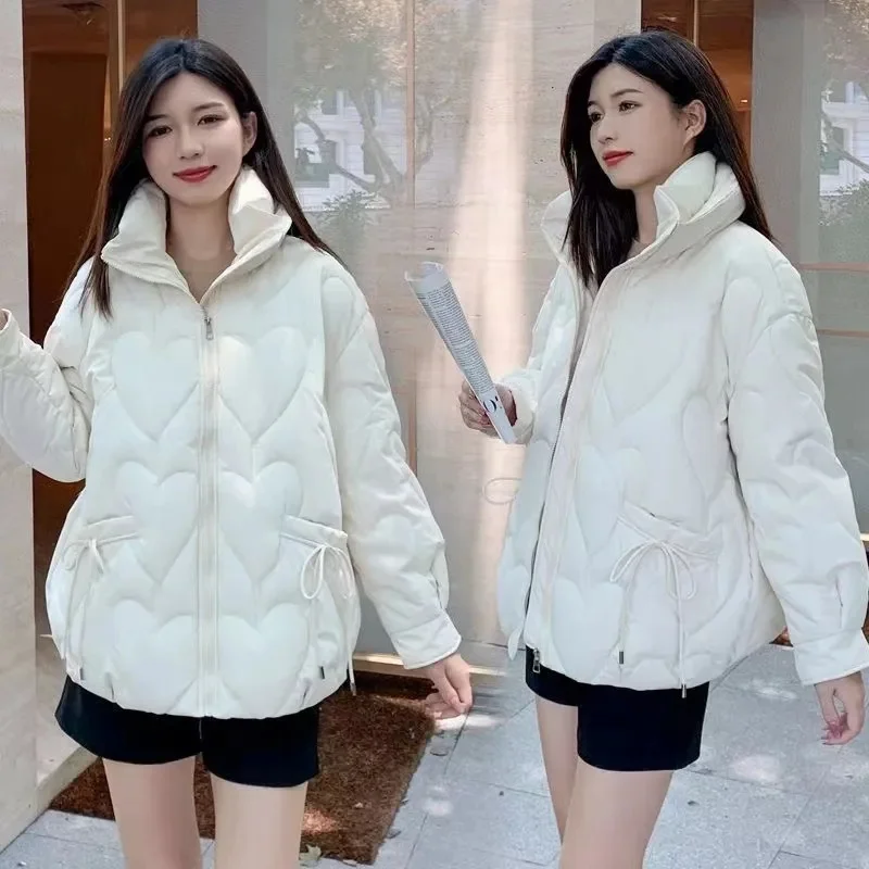 2024 New Down Cotton-Padded Jacket Women\'s Winter Short Outcoat Korean Parkas Thick Fashion Warm Cotton Padded Coat Ladies Tops