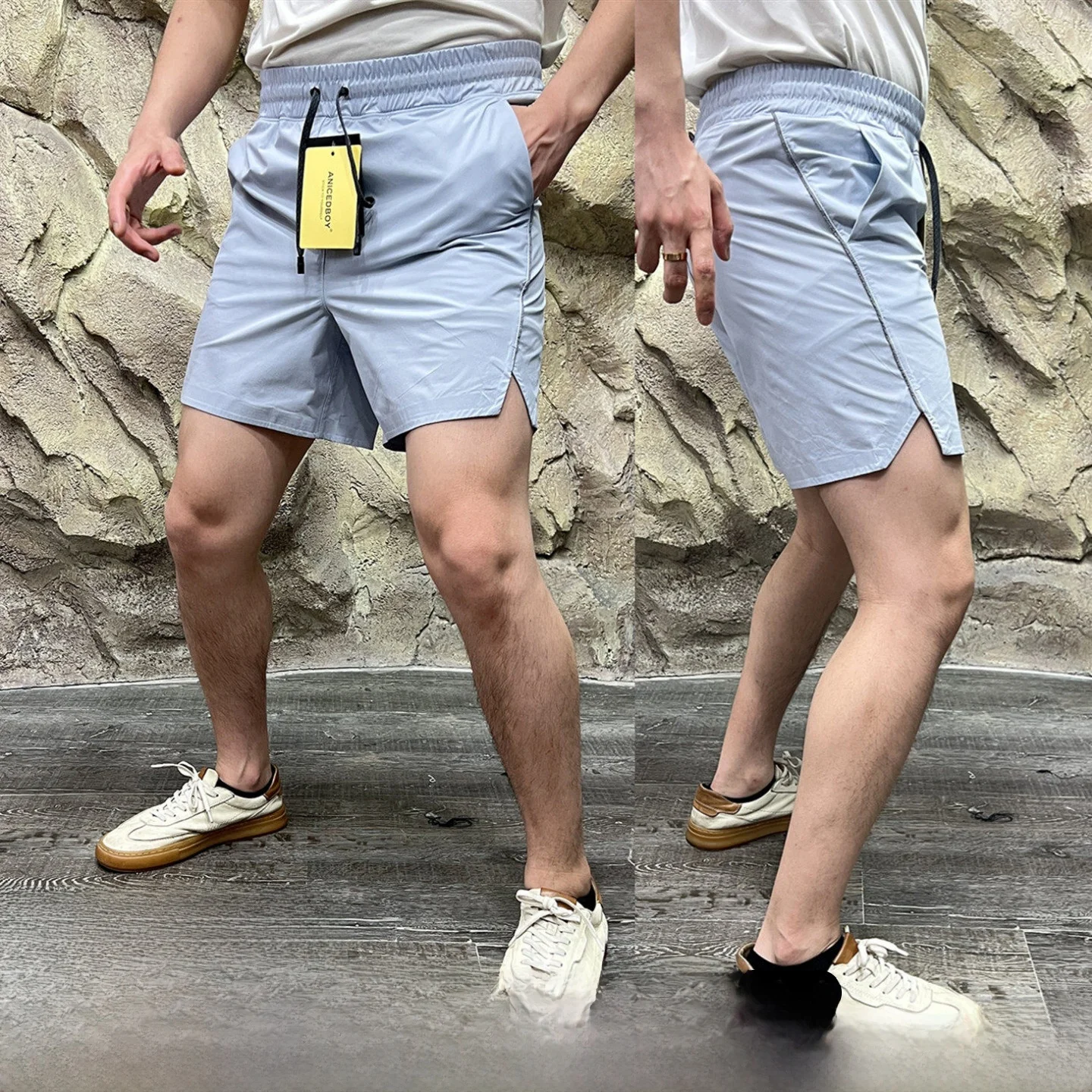 

Dopne Color Series Thin Outdoor Sports Qui Dry Men's orts Fitn orts Trendy Straight Leg mid Waist Youth Summer ...