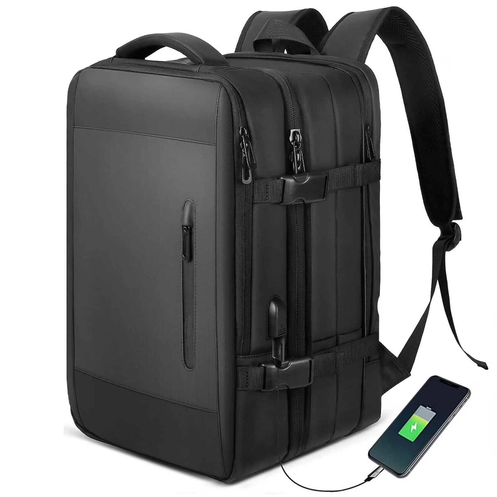 Classic Travel Backpack Men Business Backpack School Expandable USB Bag Large Capacity Laptop Waterproof Fashion Backpack