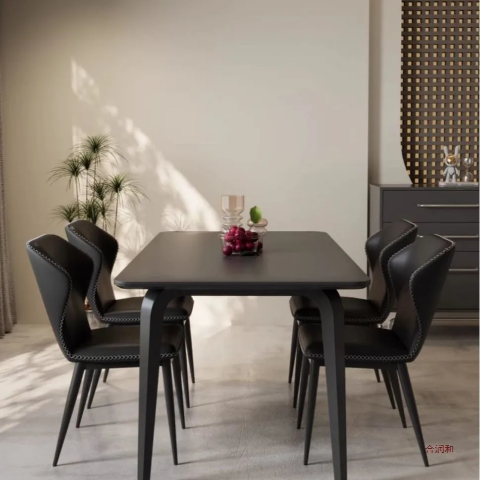 

Full support solid wood baseplate Yinuo rock plate dining combination household small apartment living room dining table
