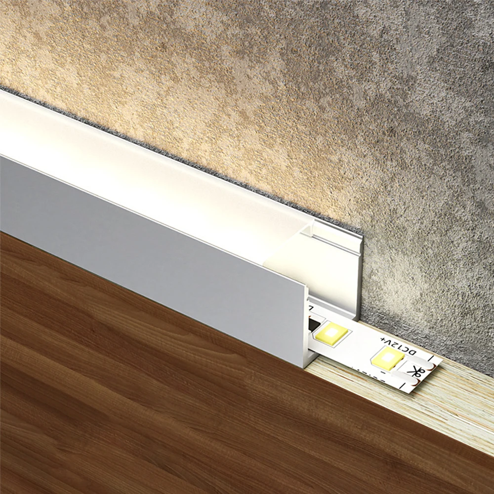 Recessed LED Aluminum Profile Channel, Ceiling Corner Hidden Backlight Baseboard Light, Linear Channels for Home Decor Lighting