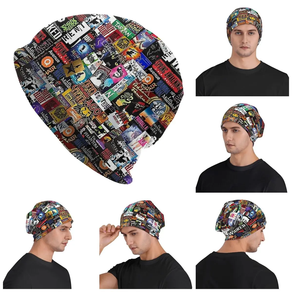 

Музыкальная теплая вязаная шапка Collage II в стиле хип-хоп, осенне-зимняя уличная шапка, шапки для взрослых унисекс