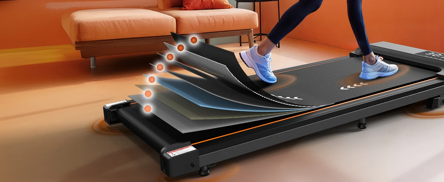2,25 PS Walking Pad mit 1-6 km/h Steigung, 100 kg Tragkraft, 7-lagiger Lauffläche für Zuhause – Detail 6