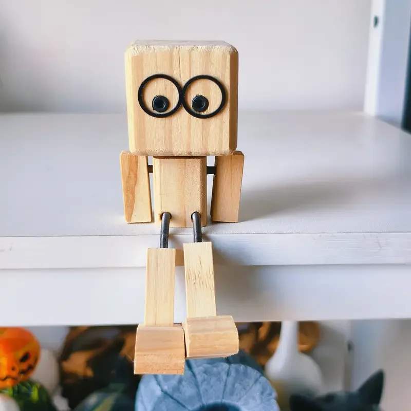 Handcrafted Wooden Rocking Figure - Car Dashboard Decor, Unique Gift for Men, Holiday Present, Playful Design & Detail
