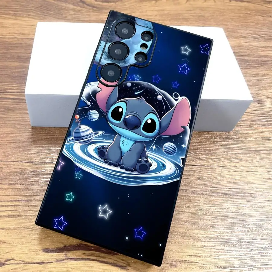 Soft Back Phone Cover Case for Samsung Galaxy S20 S22 S9 S25 Ultra S23 FE S24+ S25+ S24 Plus S21 Disney Stitch Moon